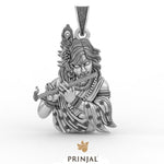 Krishna bansuri silver pendant
