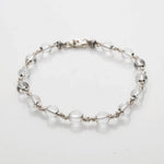 5-6MM Sphatik Bead Silver Bracelet