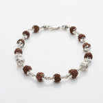Rudraksha Bracelet with CNC Silver Bead