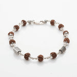 Rudraksha Bracelet with Triangle Silver Beads