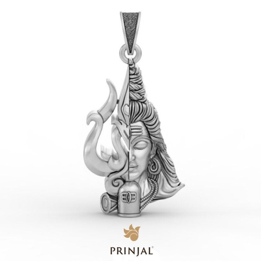 Mahadev Trishul Silver Pendant