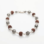Rudraksha With Shivling Silver Bead Bracelet