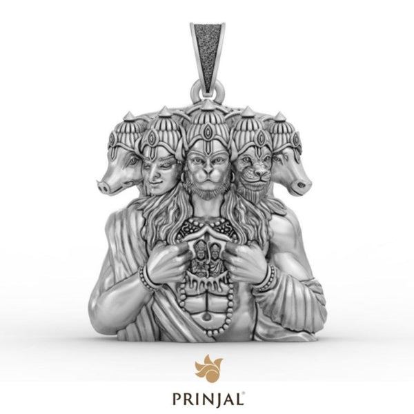 Panchmukhi Hanuman Silver Pendant