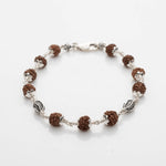 Rudraksha Silver Marqurise Beads Bracelet