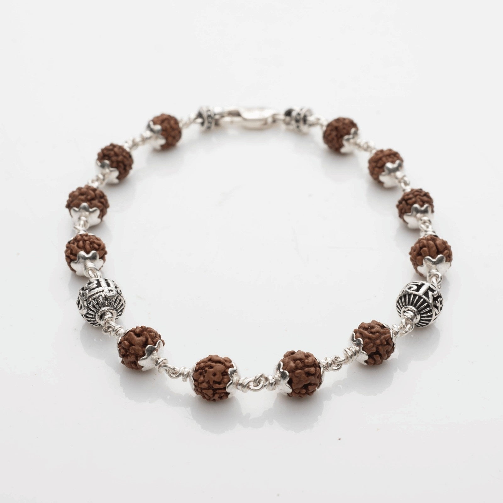 Shree Hari Rudraksha Silver Beads Bracelet