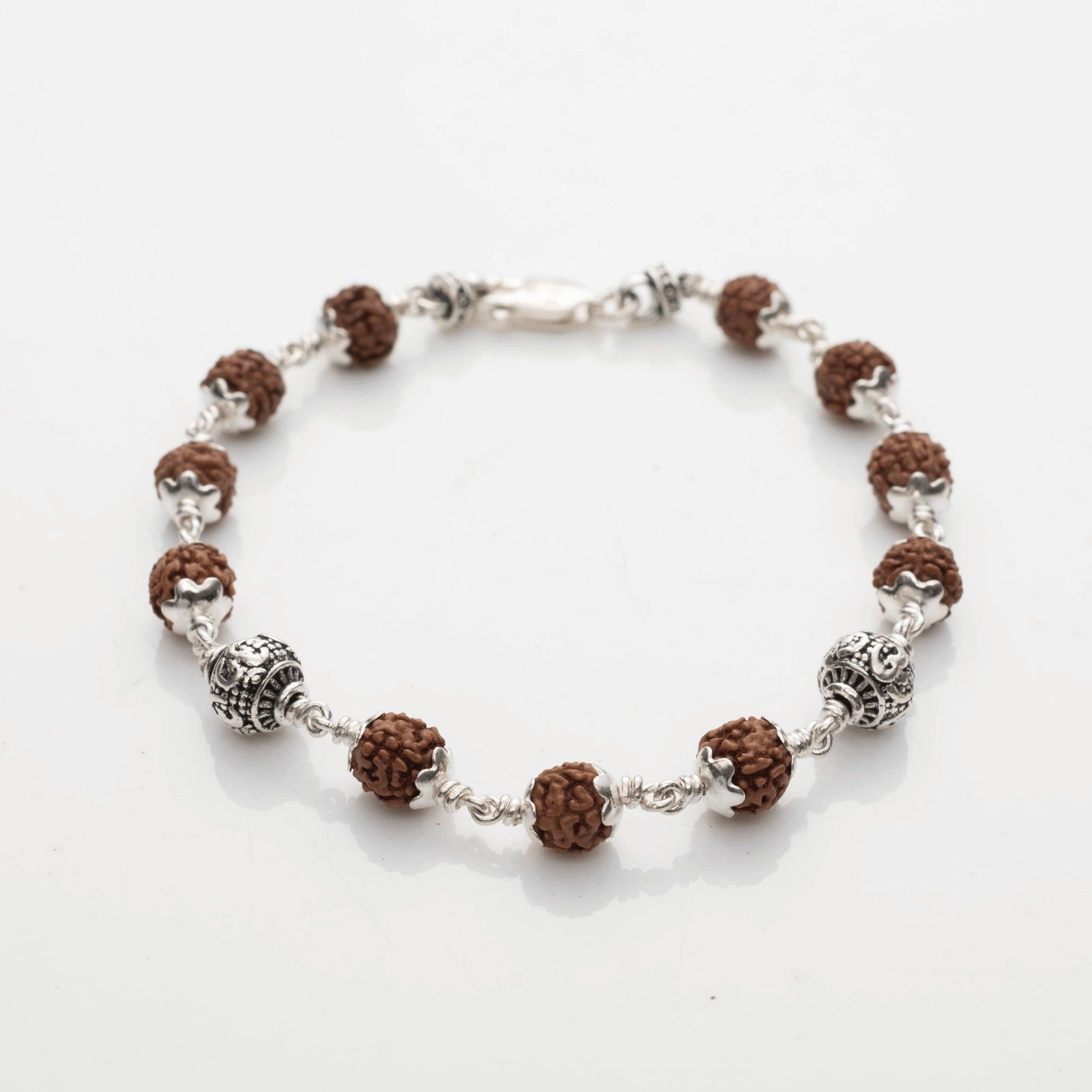 Rudraksha Bracelet with Silver Om Bead
