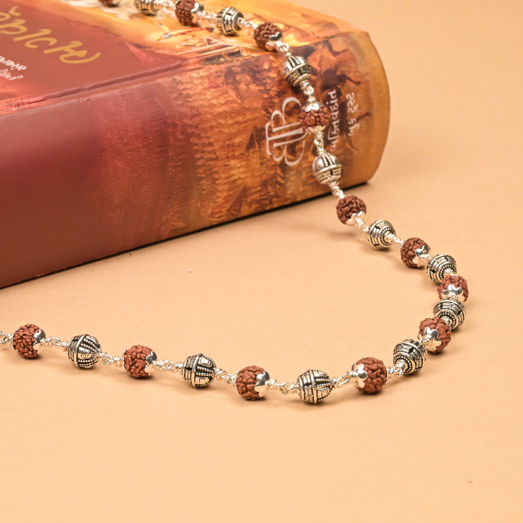 Rudraksha With Shivling Silver Beads Mala