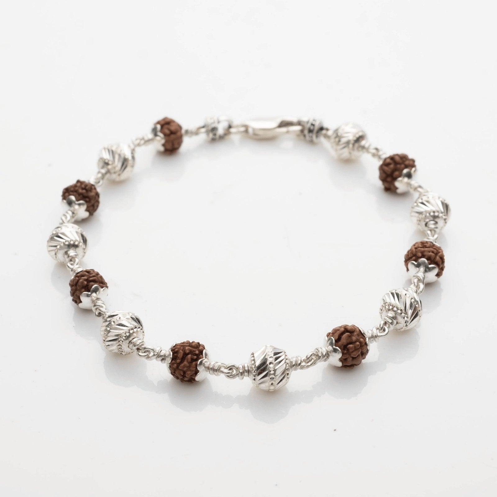 CNC Silver Bead Rudraksha Bracelet
