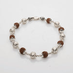 Silver CNC Rudraksha Bracelet