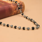 Karungali With Hexagon Om Silver Beads Mala
