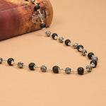 Karungali With Shivling Silver Beads Mala