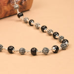 Karungali With Flower Silver Beads Mala
