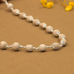 7-8 mm Tulsi Beads Silver Mala