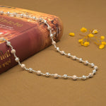 5–6 mm Tulsi Silver Beads Mala (CNC Design)
