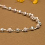 Tulsi With CNC Silver Beads Mala
