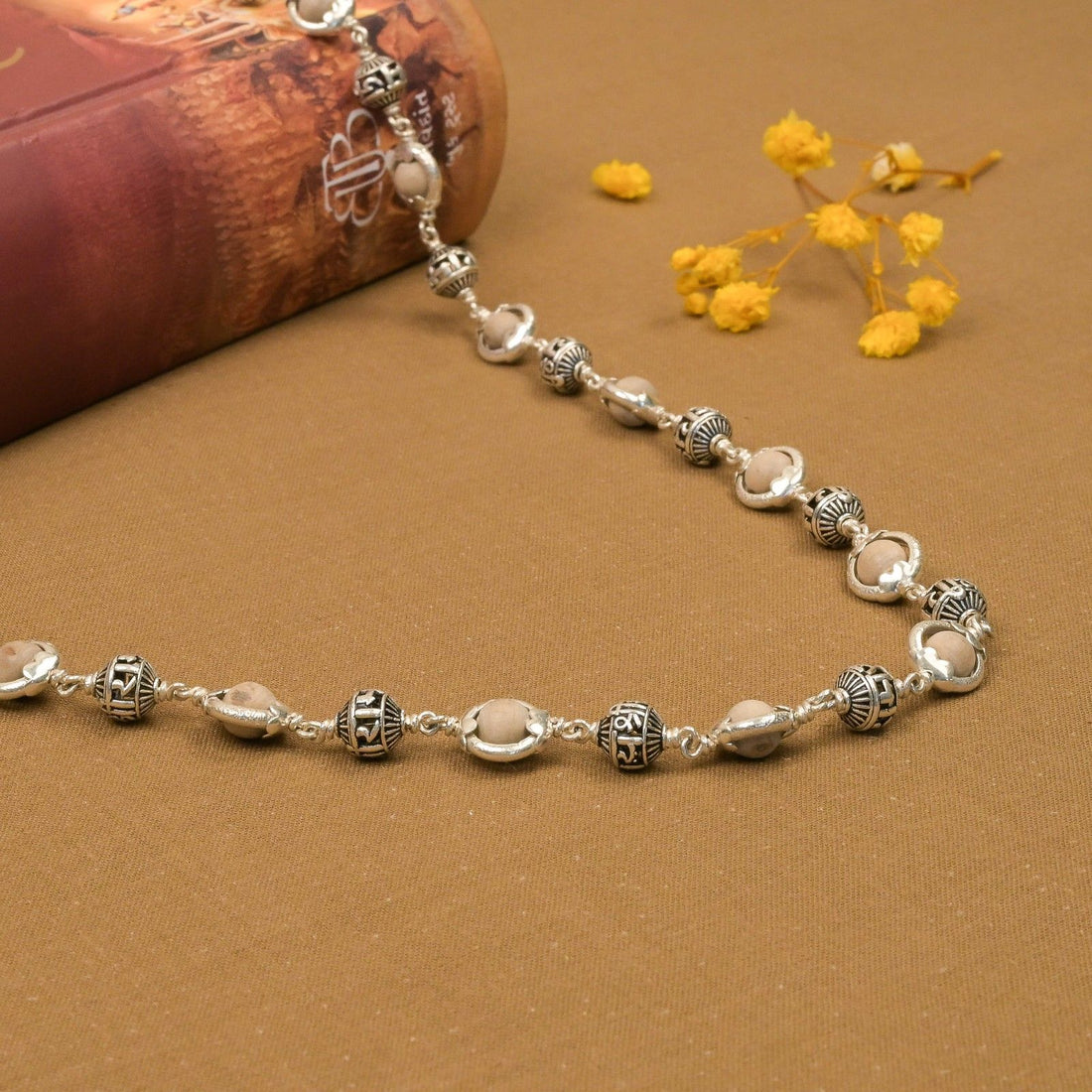 Tulsi Capping With Jay Shree Ram Silver Beads Mala