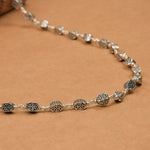 Hollow Circular Silver Beads Mala