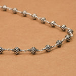 Ornate Sphere Silver Beads Mala
