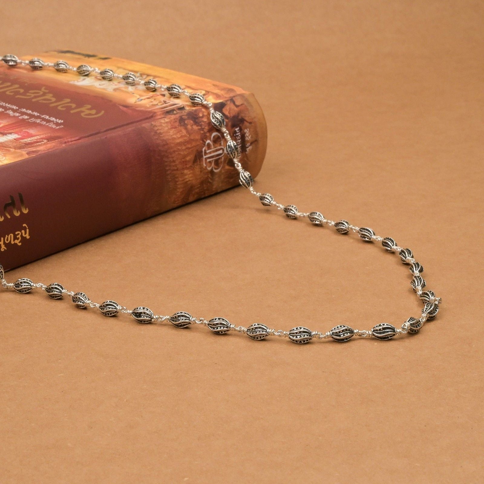 Marquise Beads Silver Mala