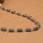 Cylindrical Silver Beads Mala