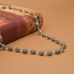 Ovel Om Silver Beads Mala