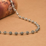 Round Om Silver Beads Mala