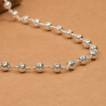 7-8 mm CNC Silver Beads Mala