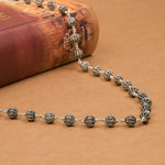 Flower Silver Bead Mala