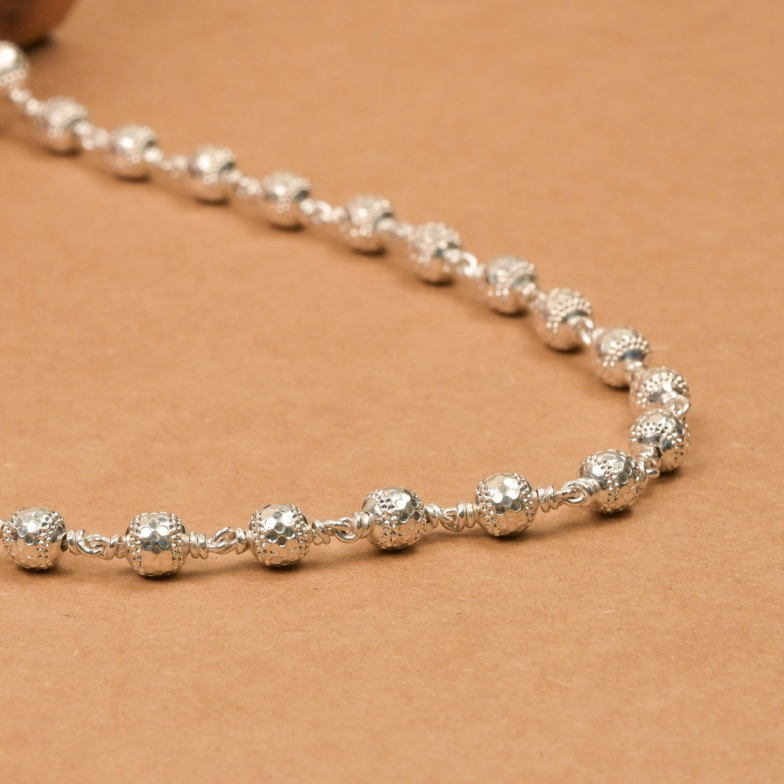 Diamond Cut Silver Mala (5–6 mm)