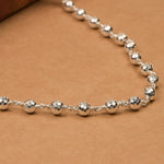 5–6 mm Diamond Cut CNC Sterling Silver Beads Mala