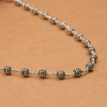 5-6 mm Om Namah Shivay Silver Bead Mala