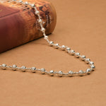7–8 mm Silver Beads Mala (CNC Design)