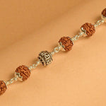 Rudraksha With Om Namah Shivay Silver Beads Bracelet