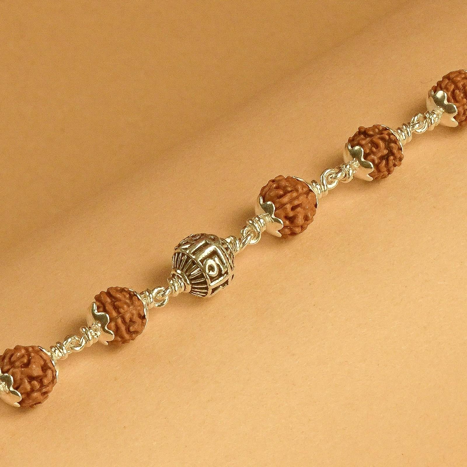 Shree Hari Rudraksha Silver Beads Bracelet