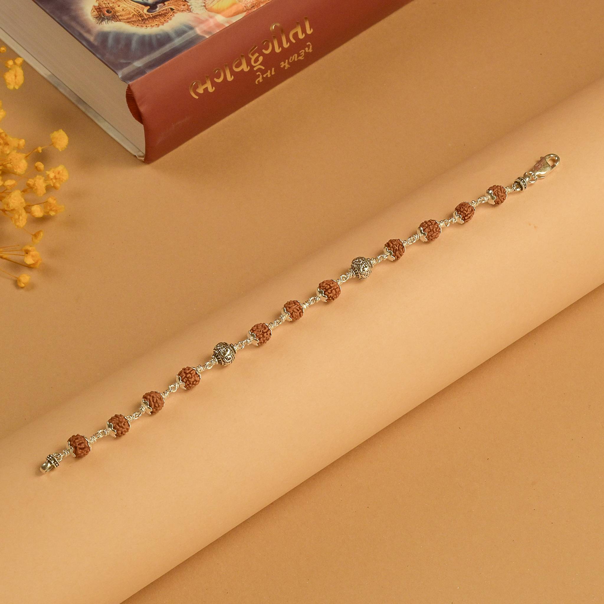 Rudraksha Bracelet with Silver Om Bead
