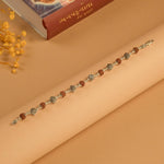 Rudraksha with Hexagon Silver Beads Bracelet