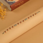 Rudraksha and Cylindrical Silver Beads Bracelet