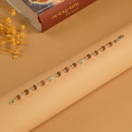 Rudraksha Bracelet with Textured CNC Silver Bead