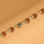 Rudraksha With Silver Shivling Beads Bracelet