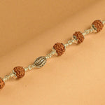 Rudraksha Silver Marqurise Beads Bracelet