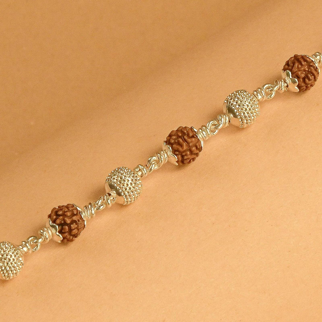 CNC Silver Rudraksha Bracelet