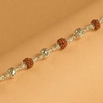 Silver CNC Rudraksha Bracelet