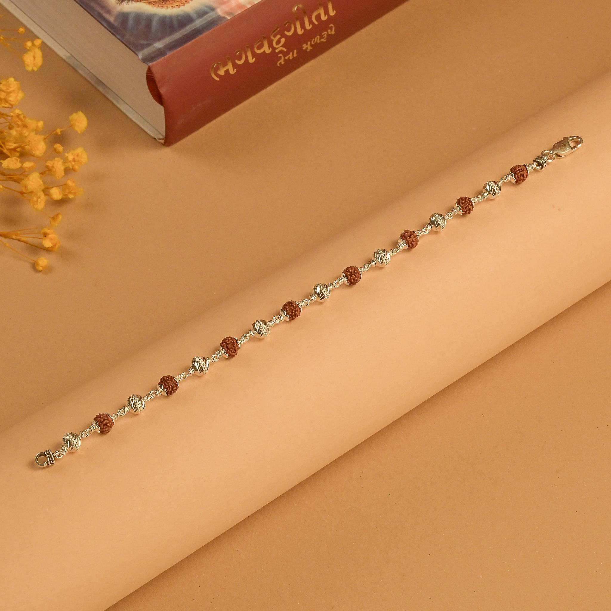 Silver Sterling Designer Rudraksha Bracelet