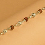 Textured Silver CNC Rudraksha Bracelet