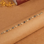 Pure Tulsi With Flower Silver Beads Bracelet