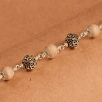 Tulsi With Silver Hexagon Beads Bracelet