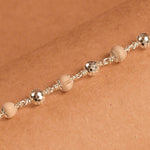 Tulsi With CNC Silver Beads Bracelet