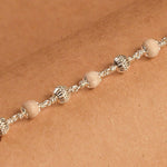 Tulsi With CNC Beads Silver Bracelet