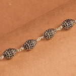 Cylindrical Silver Beads Bracelet