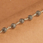 Textured Round Silver Beads Bracelet